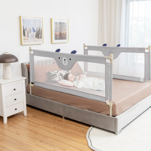 Vertical Lifting Baby Bedrail Guard with Lock-Gray LuxuryLifeWay Online Store