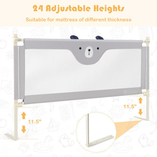 Vertical Lifting Baby Bedrail Guard with Lock-Gray LuxuryLifeWay Online Store