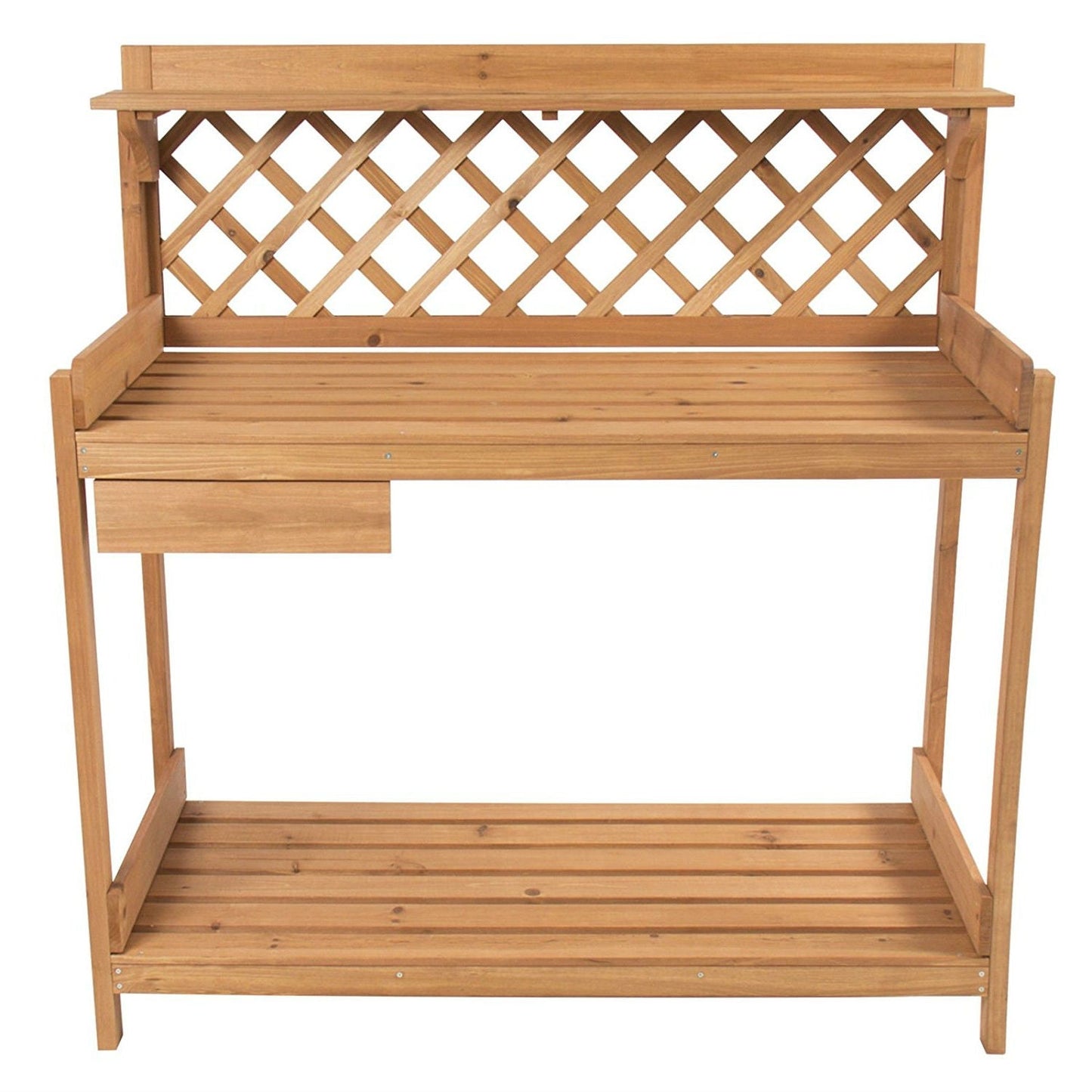 Solid Wood Garden Work Table Potting Bench in Natural Finish LuxuryLifeWay Online Store