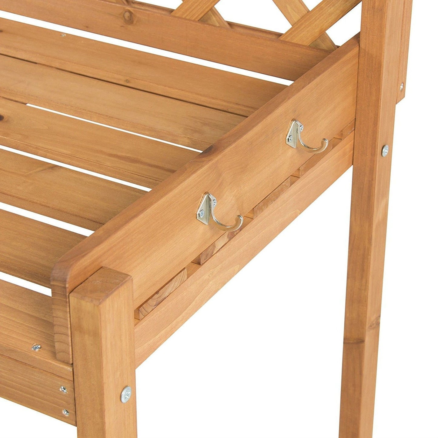 Solid Wood Garden Work Table Potting Bench in Natural Finish LuxuryLifeWay Online Store