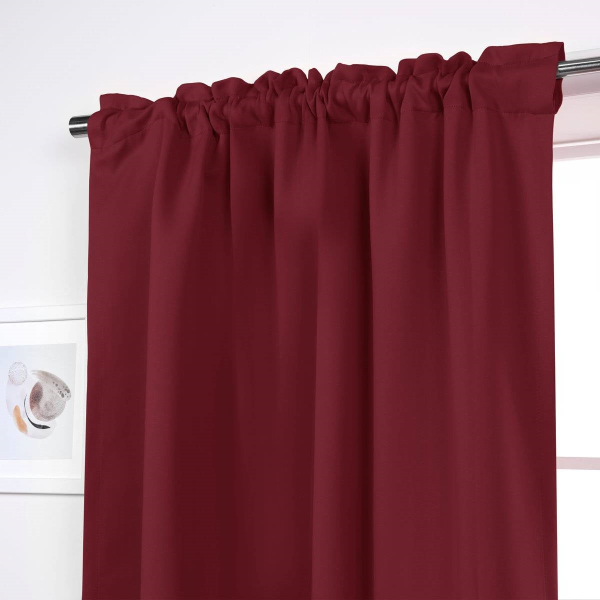 52 x 96 inch Solid Burgundy Red Thermal Blackout Curtain Panels - Set of 2 LuxuryLifeWay Online Store