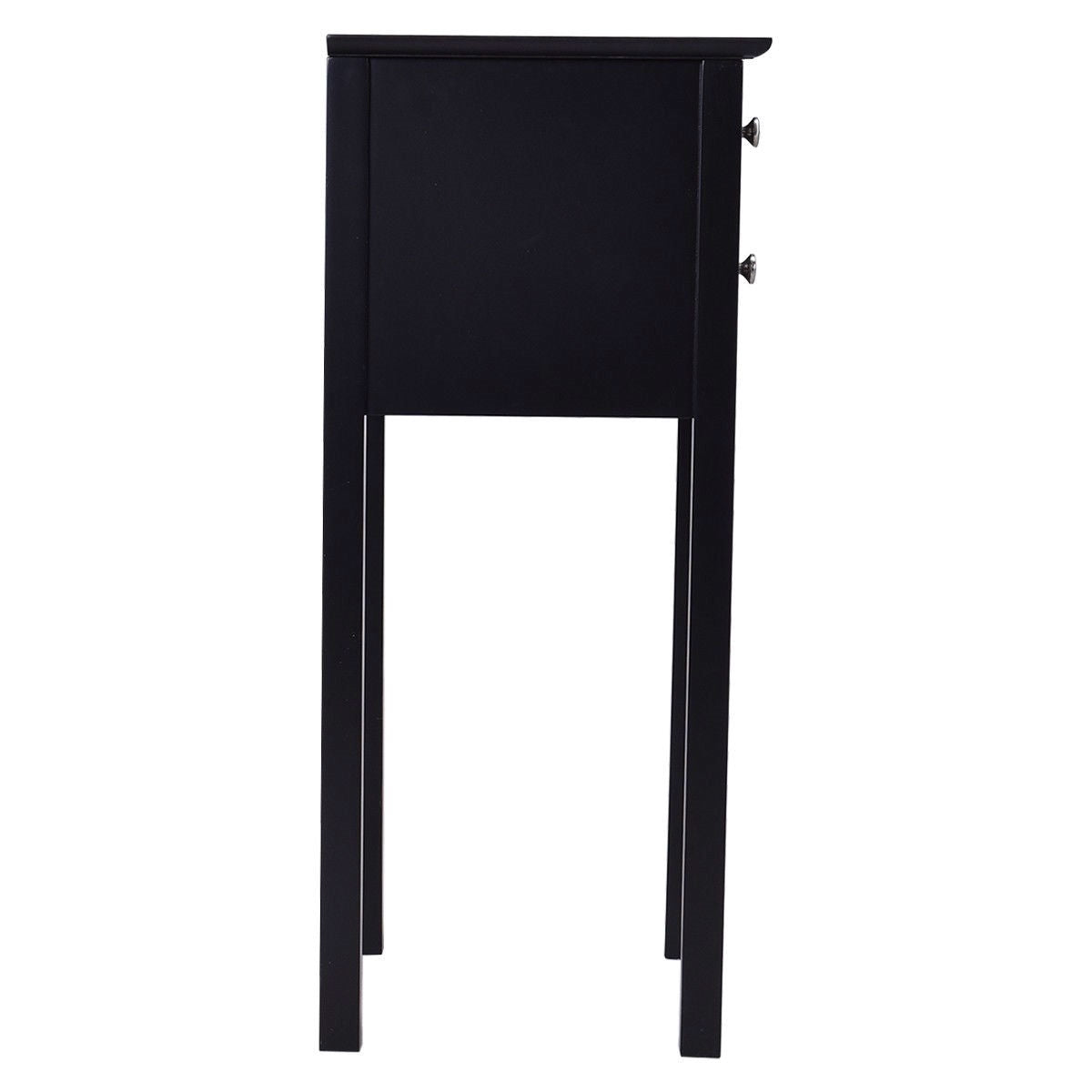 Elegant 2-Drawer End Table Nightstand Side Table in Black Wood Finish LuxuryLifeWay Online Store
