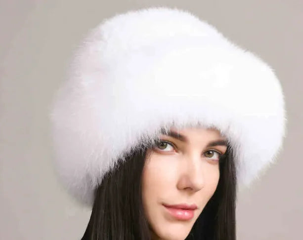 Mink Hair Hat - Lady Braided Fur Winter Hat