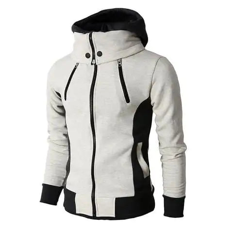 Men's Zip Up Hooded Jacket - Casual Slim Sports Cardigan