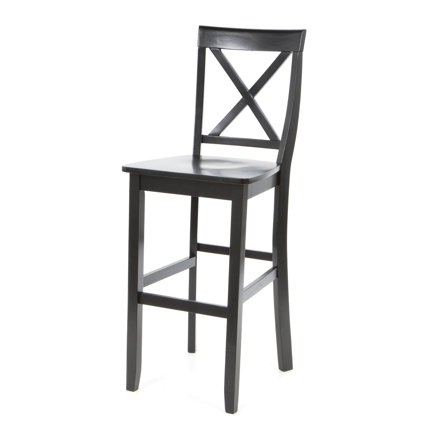 Set of 2 - X-Back Solid Wood 30-inch Barstools in Black Finish LuxuryLifeWay Online Store