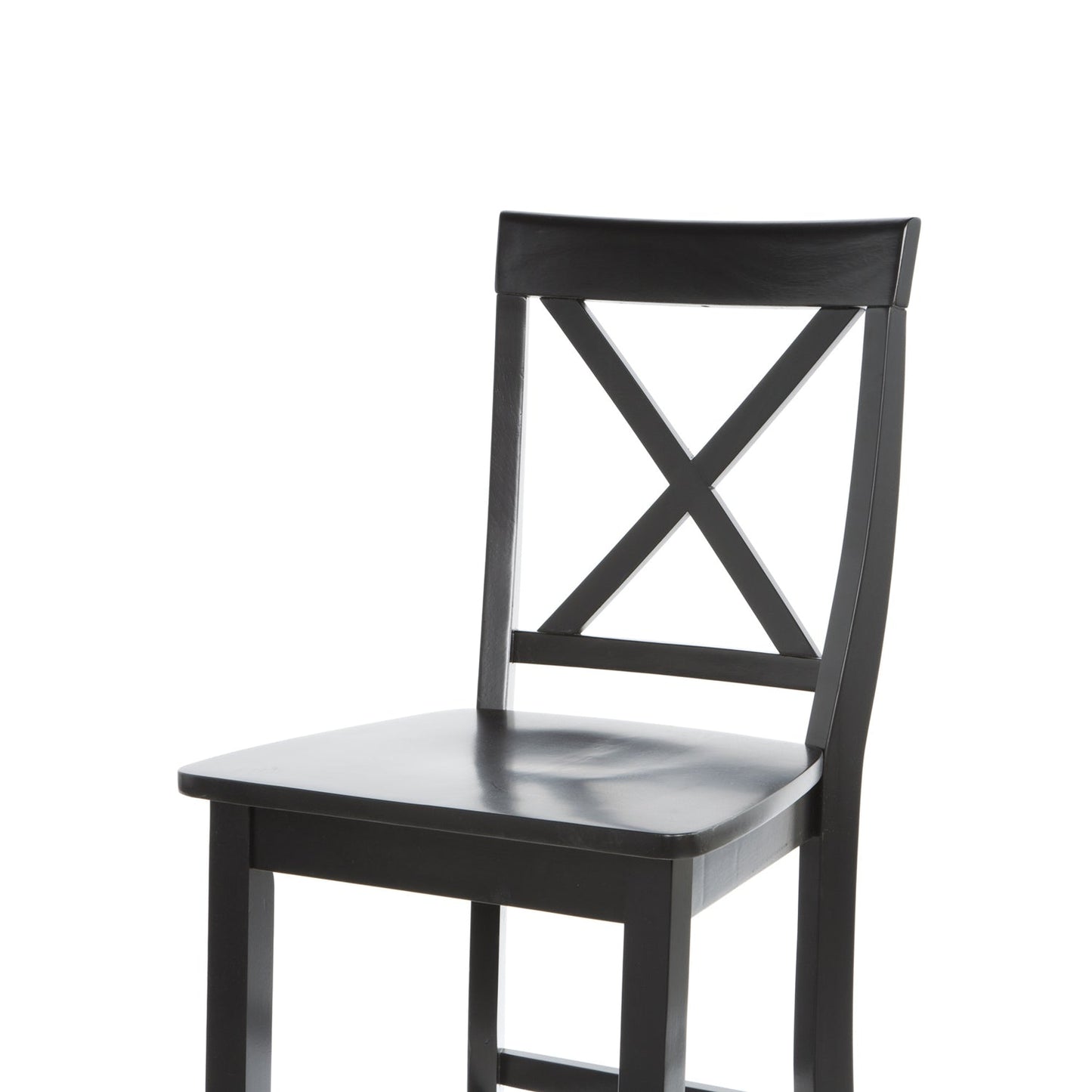 Set of 2 - X-Back Solid Wood 30-inch Barstools in Black Finish LuxuryLifeWay Online Store