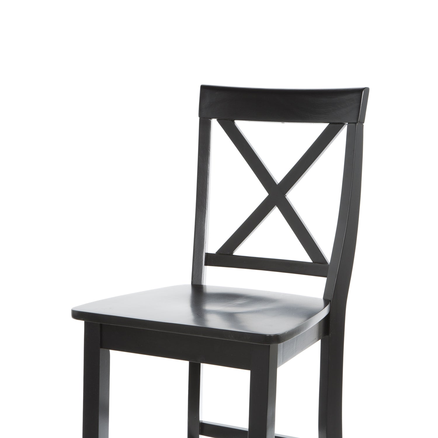 Set of 2 - X-Back Solid Wood 30-inch Barstools in Black Finish LuxuryLifeWay Online Store