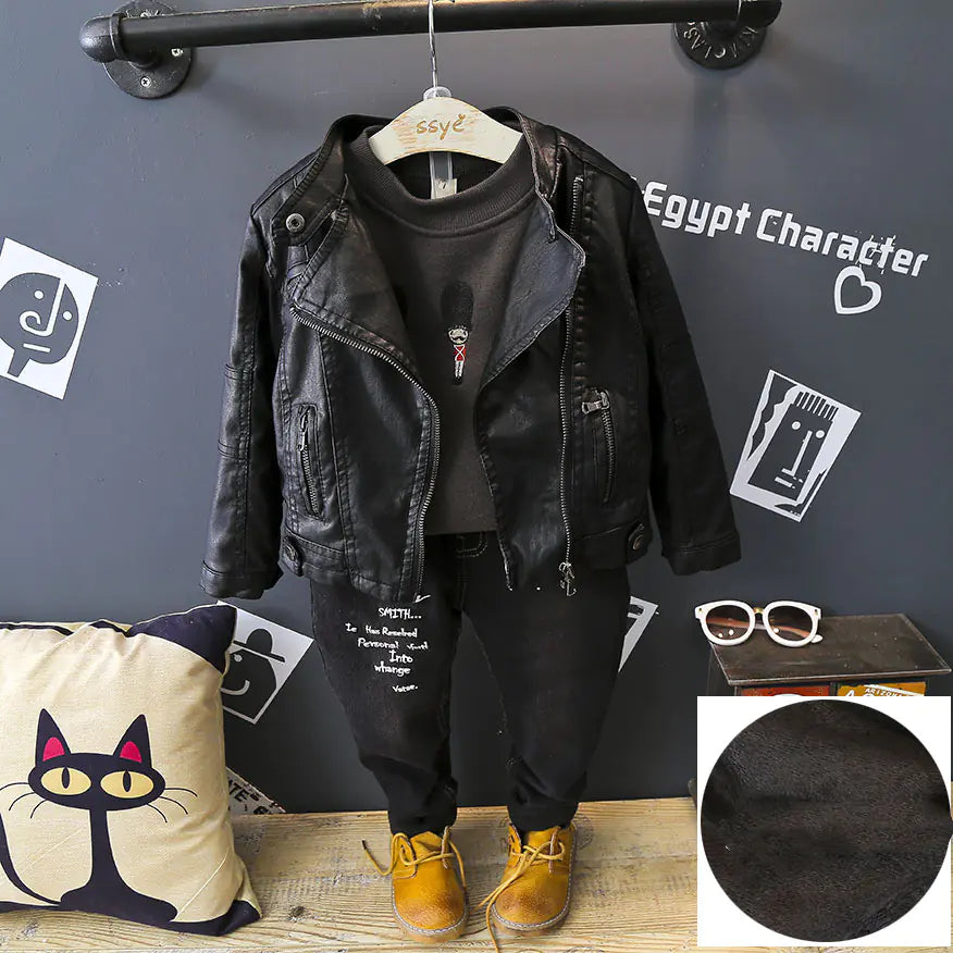 Trendy Warm Leather Jackets for Boys and Girls