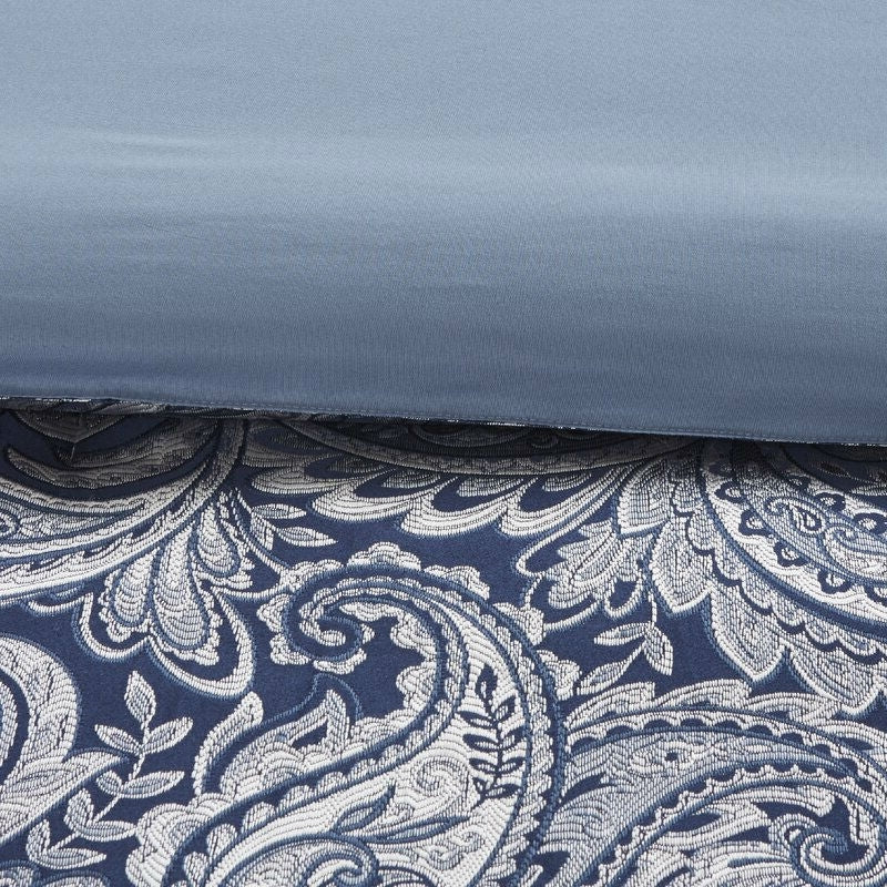 California King 12-piece Reversible Microfiber Comforter Set Navy Blue White LuxuryLifeWay Online Store