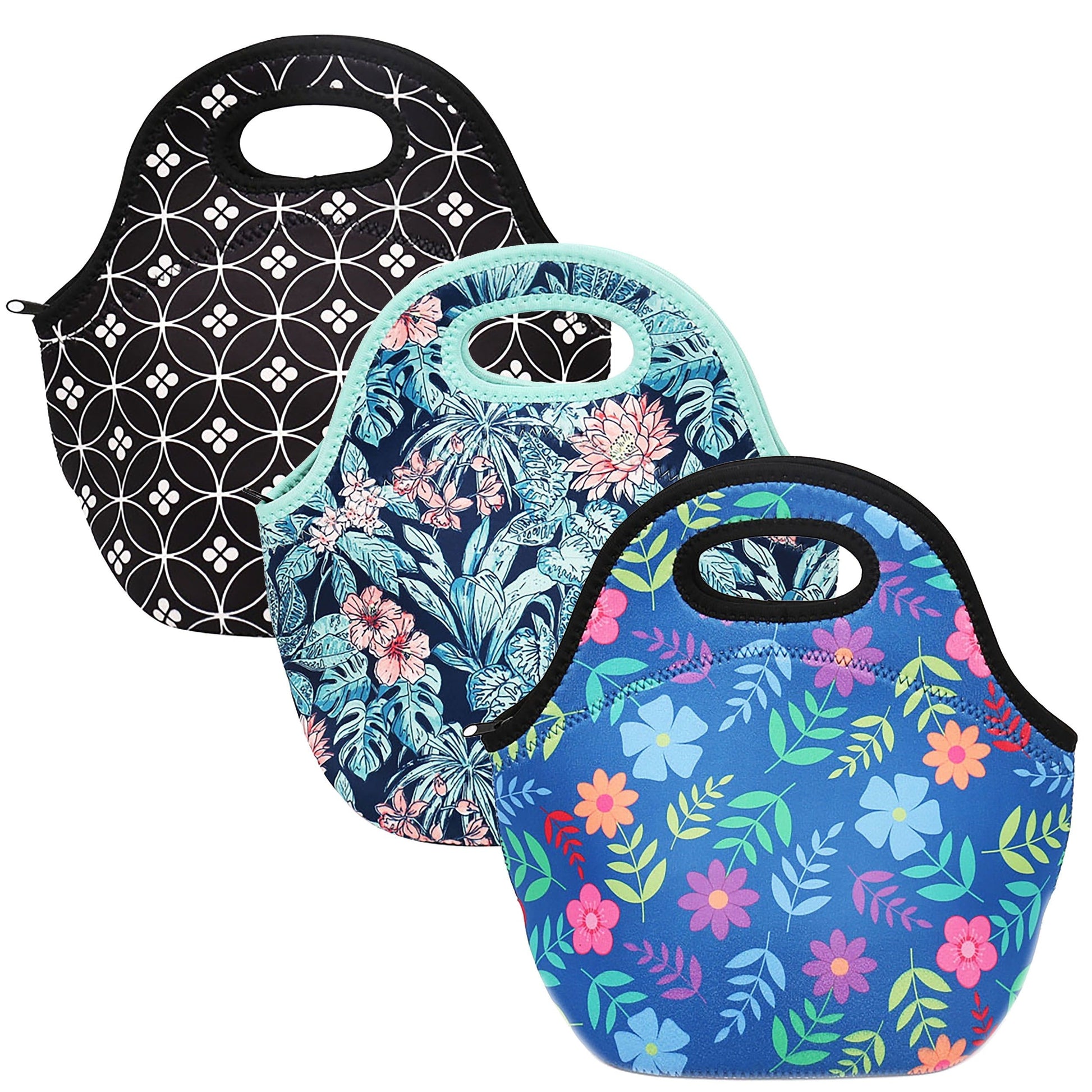 Brentwood Insulated Neoprene Womens Lunch Bags, 3 Piece Set LuxuryLifeWay Online Store