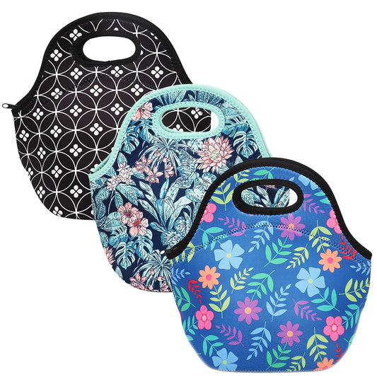 Brentwood Insulated Neoprene Womens Lunch Bags, 3 Piece Set LuxuryLifeWay Online Store
