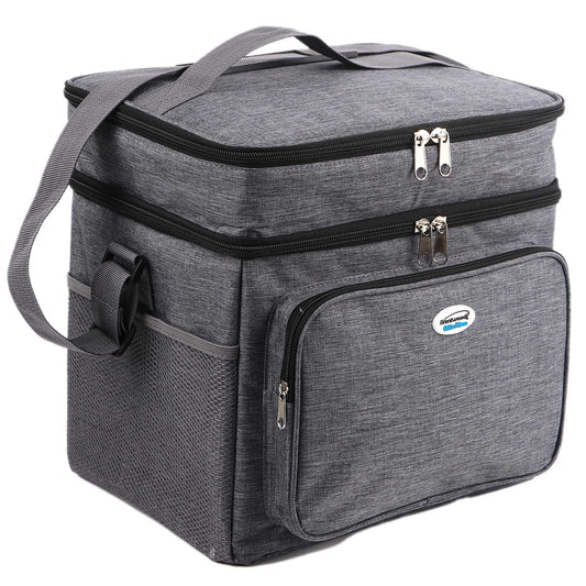 Brentwood Kool Zone 24-Can Insulated Cooler Bag in Gray with Hard Liner LuxuryLifeWay Online Store