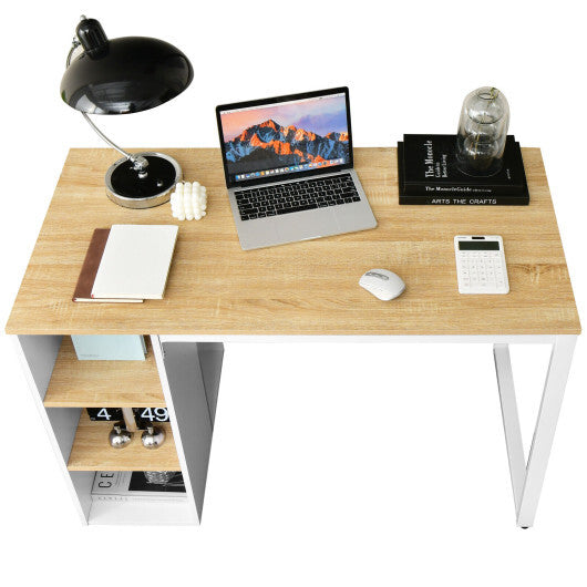 45 Inch Computer Desk with 5 Storage Compartments and Metal Frame