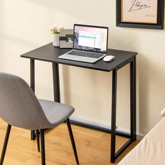 31 Inch Space-saving Folding Computer Desk for Home Office-Natural