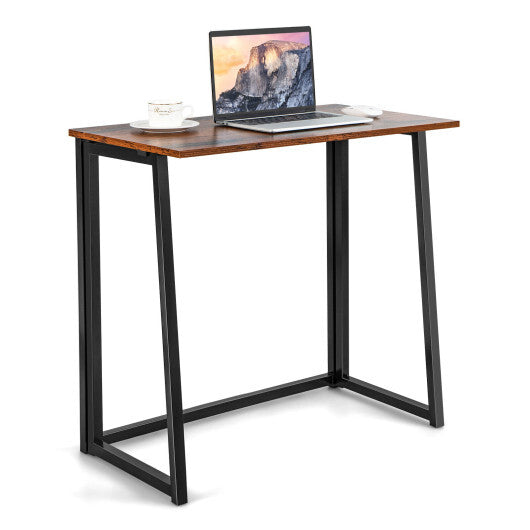 31 Inch Space-saving Folding Computer Desk for Home Office-Natural