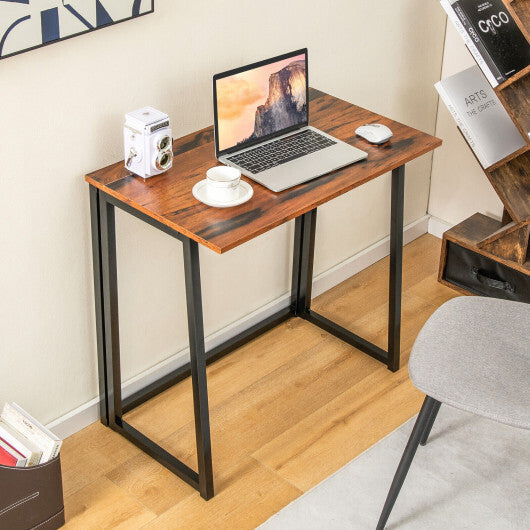 31 Inch Space-saving Folding Computer Desk for Home Office-Natural