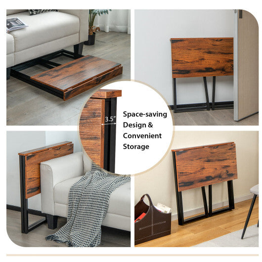 31 Inch Space-saving Folding Computer Desk for Home Office-Natural