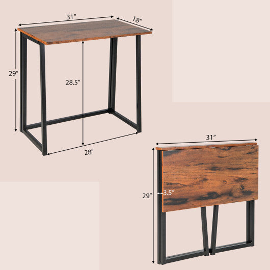31 Inch Space-saving Folding Computer Desk for Home Office-Natural