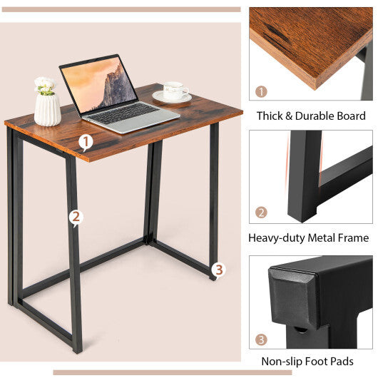 31 Inch Space-saving Folding Computer Desk for Home Office-Natural