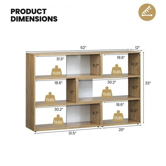 2-Piece Separable Bookshelf Floor Standing Corner Display Storage