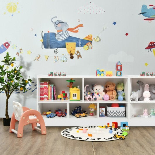 Kids 2-Shelf Bookcase 5-Cube Wood Toy Storage Cabinet Organizer-White LuxuryLifeWay Online Store
