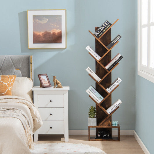 10-Tier Bookshelf with Drawer Free-standing Storage Bookcase-White LuxuryLifeWay Online Store