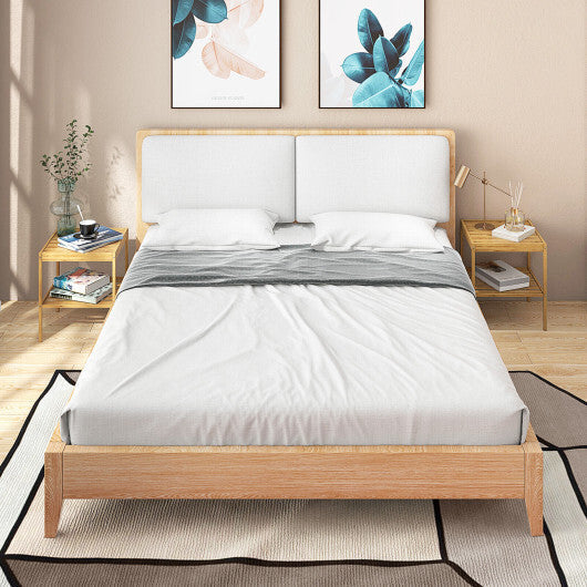 2 Pieces 2 Tiers Bamboo Nightstand for Living Room Bedroom-Natural LuxuryLifeWay Online Store