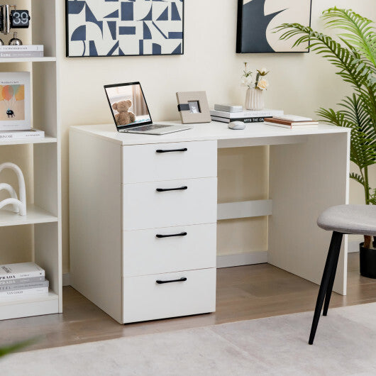 43.5 Inch Computer Desk with 4 Large Drawers-White LuxuryLifeWay Online Store