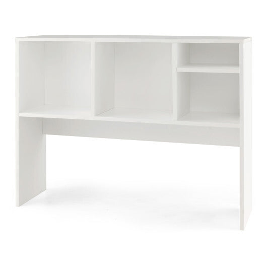 Computer Desktop Bookcase with 4 Cubbies and Open Back Compartment-Natural LuxuryLifeWay Online Store