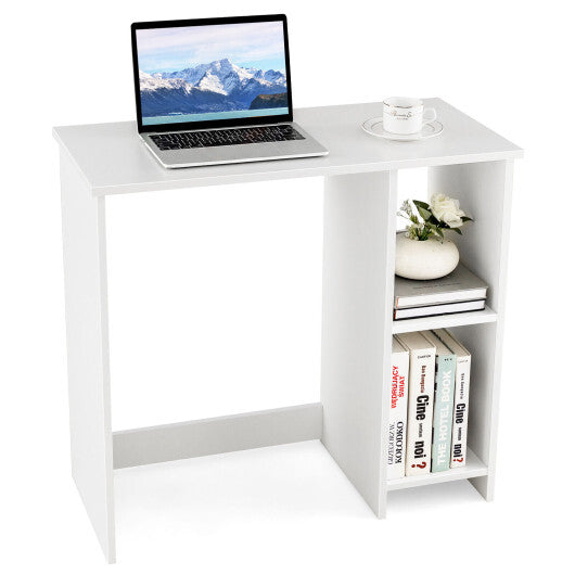 31.5 Inch  Modern Home Office Desk with 2 Compartments-White LuxuryLifeWay Online Store