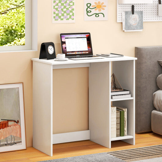 31.5 Inch  Modern Home Office Desk with 2 Compartments-White LuxuryLifeWay Online Store