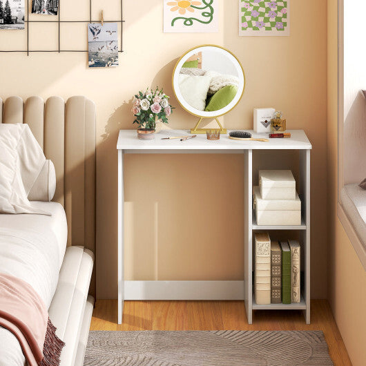 31.5 Inch  Modern Home Office Desk with 2 Compartments-White LuxuryLifeWay Online Store