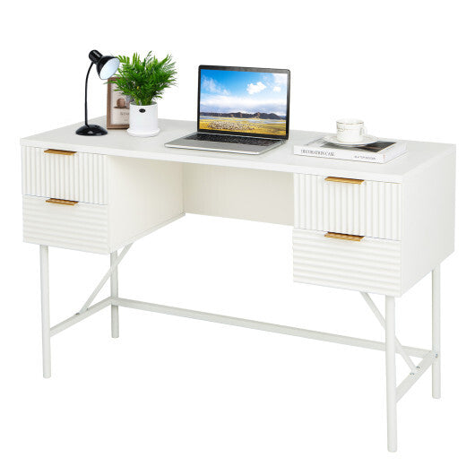 48 Inch Home Office Computer Desk with 4 Drawers-White LuxuryLifeWay Online Store