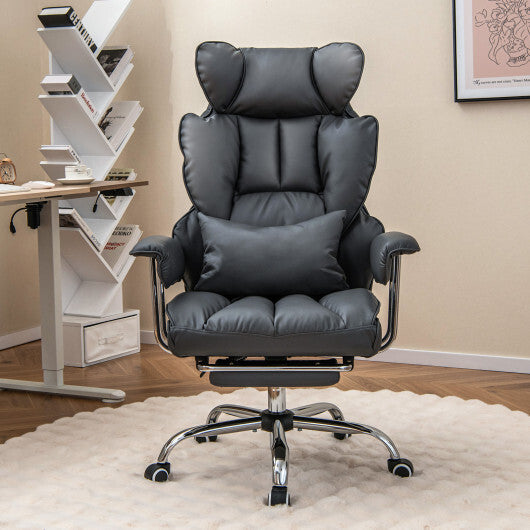 PU Leather Home Office Chair 400 lbs High Back Executive Chair-White