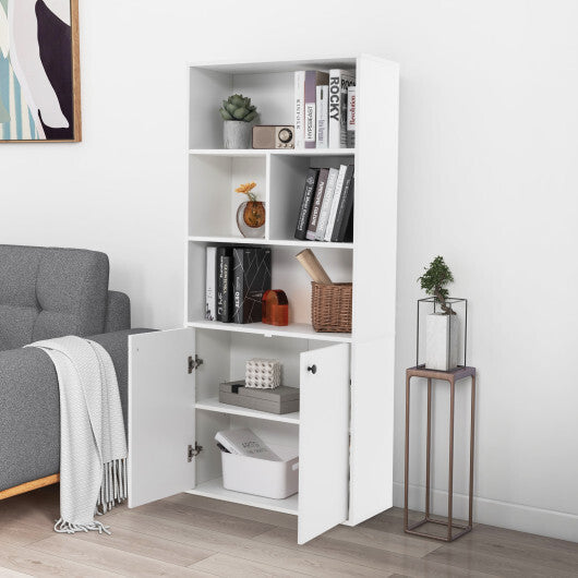 5-Tier Freestanding Bookcase with Open Cubes and Adjustable Shelf-White LuxuryLifeWay Online Store