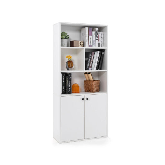 5-Tier Freestanding Bookcase with Open Cubes and Adjustable Shelf-White LuxuryLifeWay Online Store