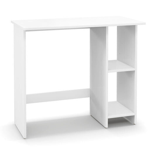 Small Computer Desk with Storage and Adjustable Shelf-White LuxuryLifeWay Online Store