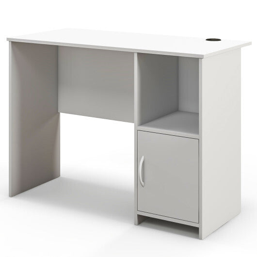 Modern Computer Desk with Cabinet-White LuxuryLifeWay Online Store
