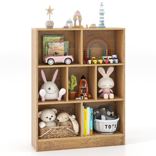 7-Section Freestanding Bookshelf for Kids Room Classroom Daycare Nursery-White LuxuryLifeWay Online Store