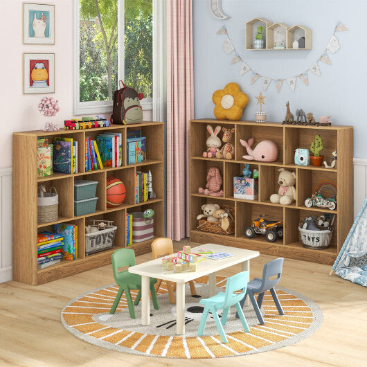 41 inches Wooden Toy Storage Organizer with 10 Cubes for Classroom Daycare Nursery Kindergarten-White LuxuryLifeWay Online Store