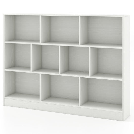 41 inches Wooden Toy Storage Organizer with 10 Cubes for Classroom Daycare Nursery Kindergarten-White LuxuryLifeWay Online Store
