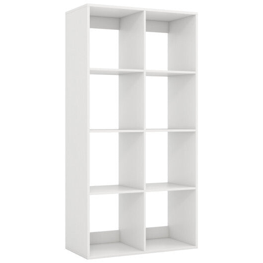 8 Cube Bookshelf with Back Guardrail for Living Room Bedroom-White LuxuryLifeWay Online Store