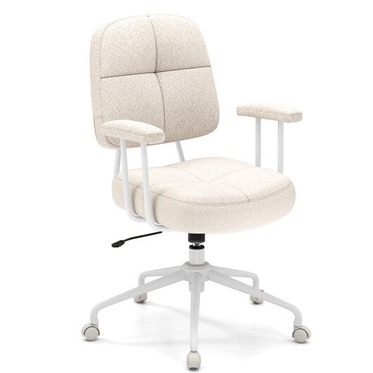 Leathaire Upholstered Task Home Office Chair with Cushioned Back-Beige LuxuryLifeWay Online Store