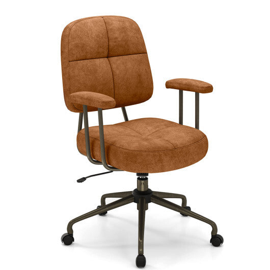 Leathaire Upholstered Task Home Office Chair with Cushioned Back-Beige
