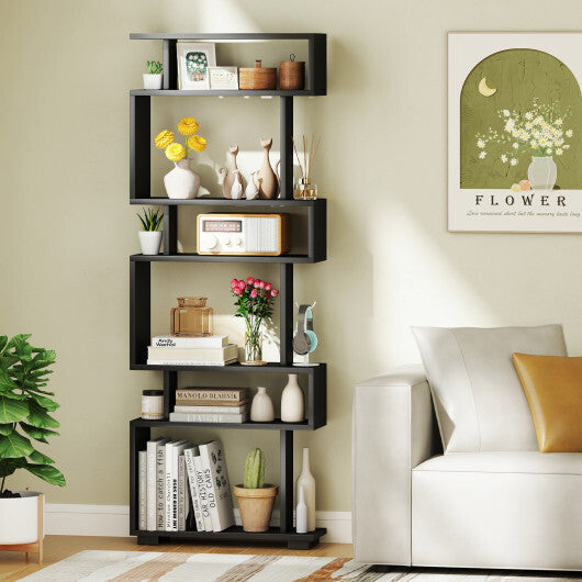 6-Tier Bookcase with Anti-Tipping Kit-White LuxuryLifeWay Online Store