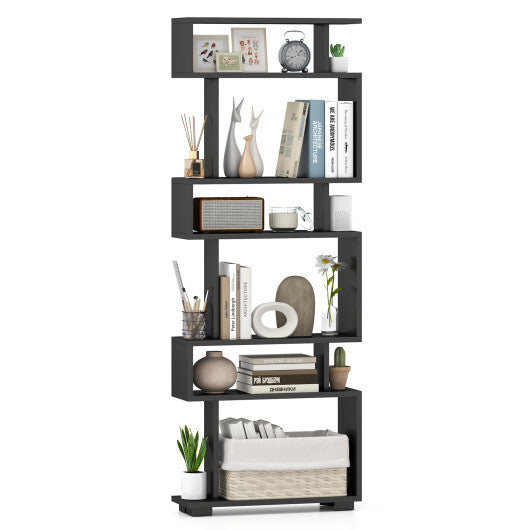 6-Tier Bookcase with Anti-Tipping Kit-White LuxuryLifeWay Online Store