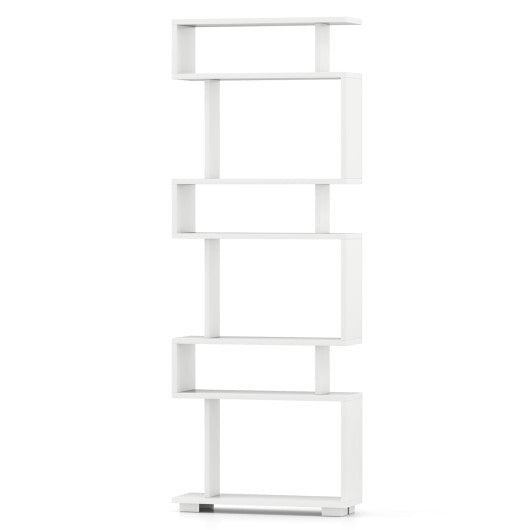 6-Tier Bookcase with Anti-Tipping Kit-White LuxuryLifeWay Online Store