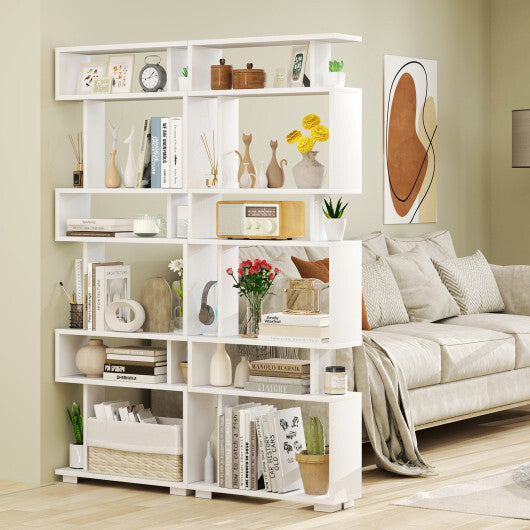 6-Tier Bookcase with Anti-Tipping Kit-White LuxuryLifeWay Online Store