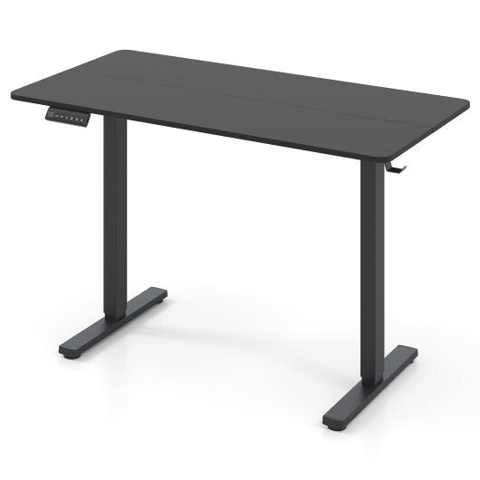 48 Inch x 24 Inch Ergonomic Electric Standing Desk with 3 Memory Settings for Home Office-Black