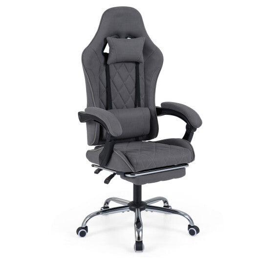 Gaming Chair Height Adjustable Computer Chair with Headrest and Lumbar Support-Gray LuxuryLifeWay Online Store